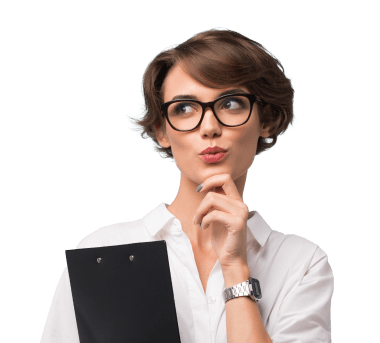 Professional woman with clipboard
